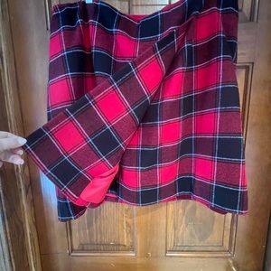 Talbots red,black and gray checked skirt